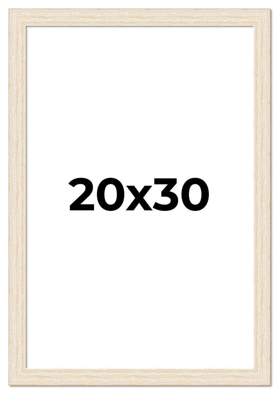 20x30 Wide Barnwood Picture Frame with UV-Resistant Acrylic & Acid Free Backing, Available in 6 Paint Finishes - Grey, Brown, White, and Black